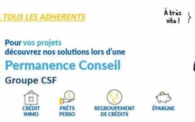 PARTENAIRE CSF – Permanence pour nos adhérents
